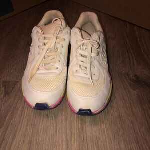 CHANEL White Athletic Shoes with Pink and Blue Accents